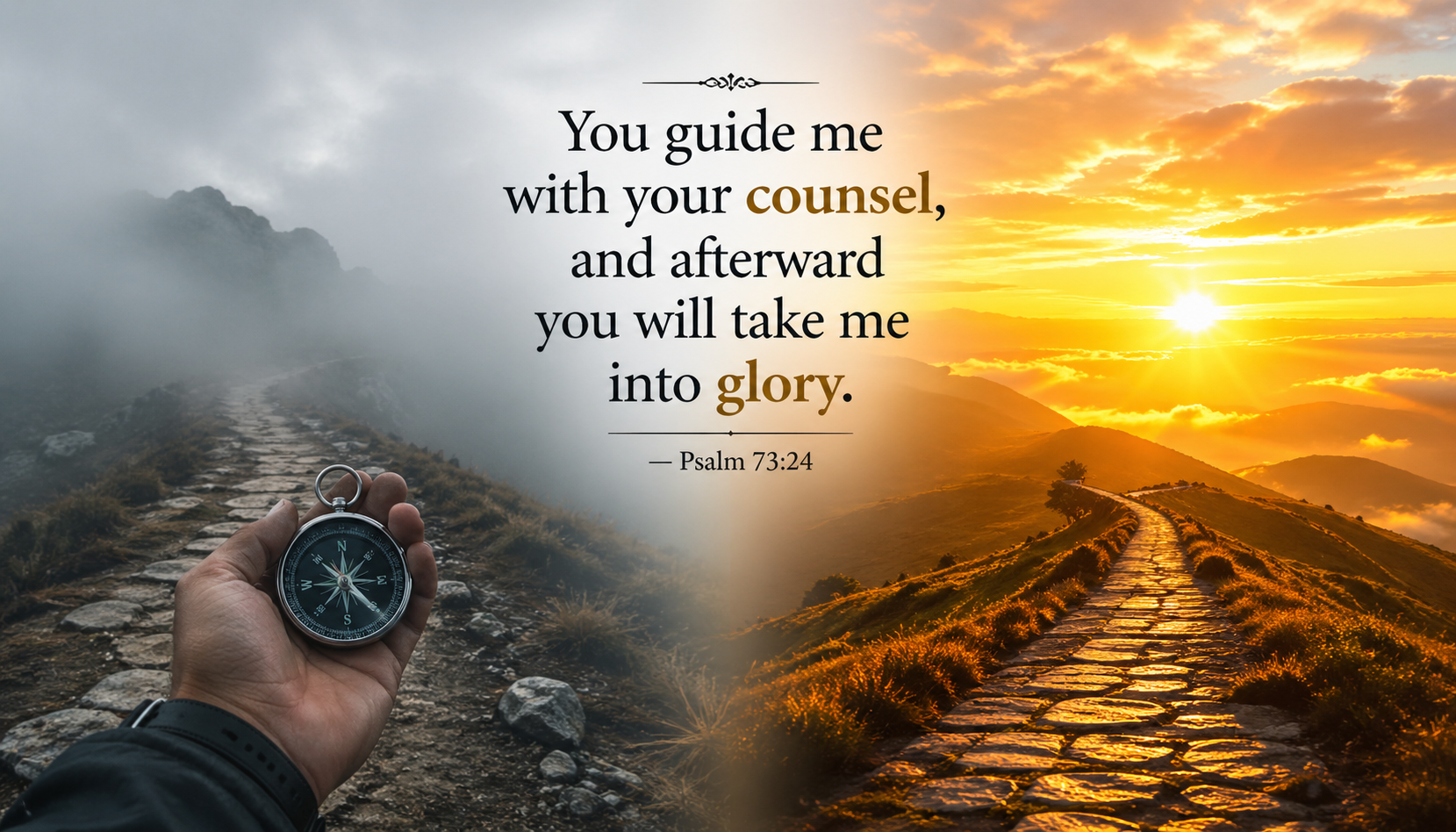 Psalm 73:24 — Guide Me with Your Counsel into Glory Wallpaper